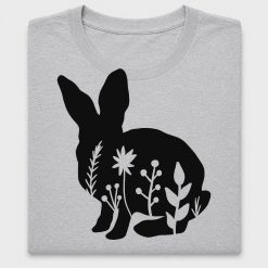 Floral Rabbit Silhouette DTF Transfer