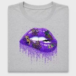 Mardi Gras Glitter Lips DTF Transfer