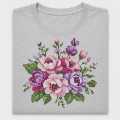 Faux Cross Stitch Floral Bouquet DTF Transfer