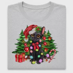 Christmas Black Cat Santa DTF Transfer