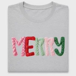 Faux Yarn Merry Christmas DTF Transfer