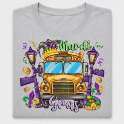 Mardi Gras School Bus DTF Transfer