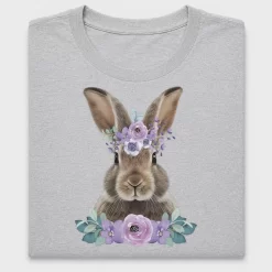 Floral Bunny Portrait DTF Transfer