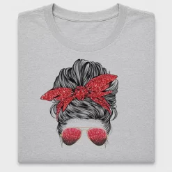 Mama Bun Red Glitter DTF Transfer