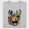 Boho Cow Skull Sunflower DTF Transfer
