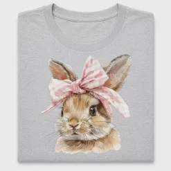 Watercolor Bunny Coquette Bow DTF Transfer