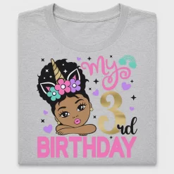 My 3rd Birthday Unicorn Girl DTF Transfer