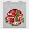Merry Christmas Leopard Circle DTF Transfer