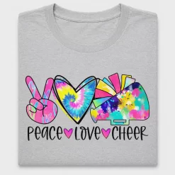 Peace Love Cheer Tie Dye DTF Transfer for Shirts