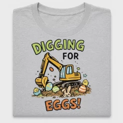 Easter Excavator Digging for Eggs DTF Transfer