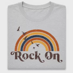 Retro Rainbow Rock On DTF Transfer
