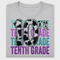 Cow Print Tenth Grade DTF Transfer