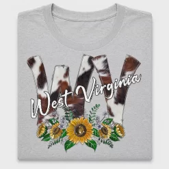 West Virginia Cowhide Sunflower DTF Transfer