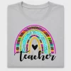 Teacher Rainbow Heart DTF Transfer
