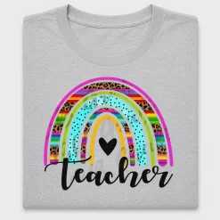Teacher Rainbow Heart DTF Transfer