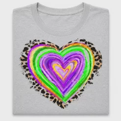 Rainbow Leopard Heart DTF Transfer