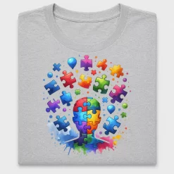 Colorful Puzzle Brain DTF Transfer