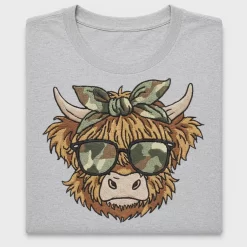 Camo Highland Cow DTF Transfer