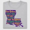 Mardi Gras Louisiana Map DTF Transfer