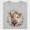 Floral Pig DTF Transfer Design