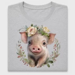 Floral Pig DTF Transfer Design