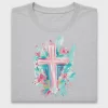 Floral Cross DTF Transfer Easter Design