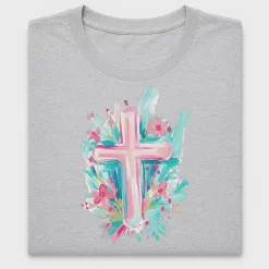 Floral Cross DTF Transfer Easter Design