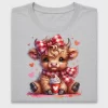Cute Valentine Highland Cow DTF Transfer