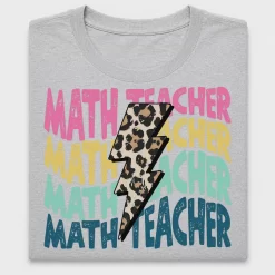 Math Teacher Lightning Bolt DTF Transfer