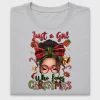 Just a Girl Christmas Messy Bun DTF Transfer