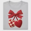 Faux Yarn Cherry Heart DTF Transfer