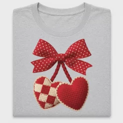 Faux Yarn Cherry Heart DTF Transfer