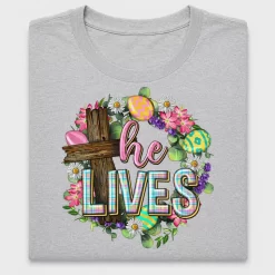 He Lives Easter Cross DTF Transfer