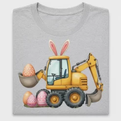 Easter Bunny Excavator DTF Transfer