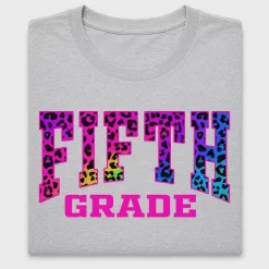 Fifth Grade Leopard Print DTF Transfer