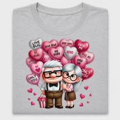 Vintage Couple Valentine Hearts DTF Transfer