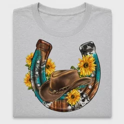 Cowgirl Horseshoe Sunflower DTF Transfer