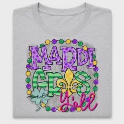 Mardi Gras Y'all DTF Transfer