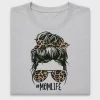 Mama Leopard Print Messy Bun DTF Transfer