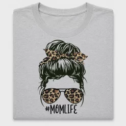 Mama Leopard Print Messy Bun DTF Transfer