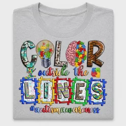 Color Outside the Lines Autism Awareness DTF Transfer