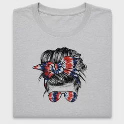 Fourth of July Messy Bun DTF Transfer