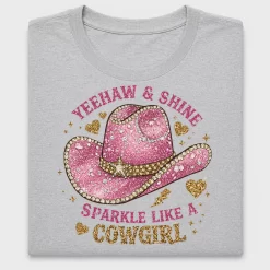 Yeehaw Cowgirl Hat Sparkle DTF Transfer