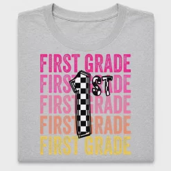 First Grade Checker DTF Transfer