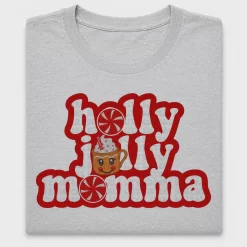 Holly Jolly Momma Faux Embroidery DTF Transfer