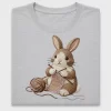 Cottagecore Knitting Bunny DTF Transfer
