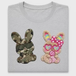 Cute Bunny Siblings DTF Transfer