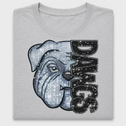Bulldog Mascot Faux Glitter DTF Transfer