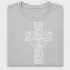 Lace Cross DTF Transfer with Floral Bow