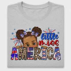 Little Miss America Fourth of July DTF Transfer